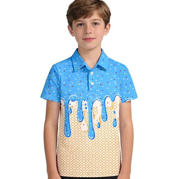 Tfken Comfy Tops For Boys Soft Daily Wear Travel Lightweight Short Sleeve Shirts Ice Print Graphic Casual Summer Kids Cute Clothes Size 3-4 Years