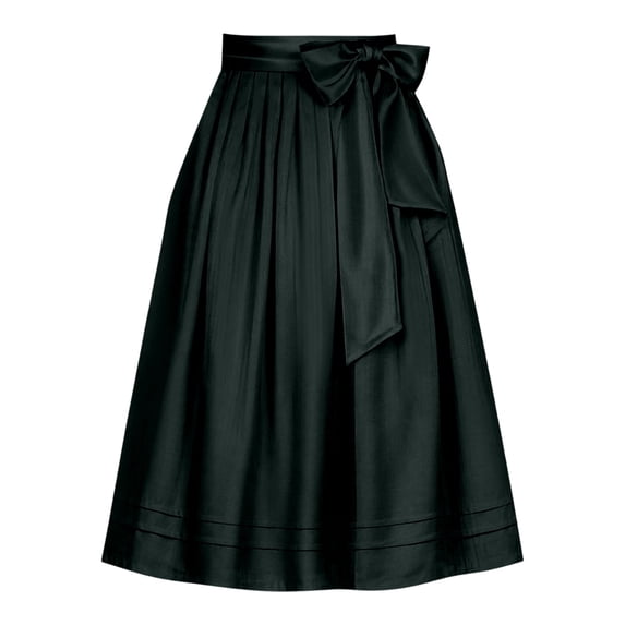 Tfken Daily Wear Soft Skirts Girls Trendy Holiday Elastic Waist Skirts With Pockets Bowknot Tie For Party Child Breathable Clothes Size One Size