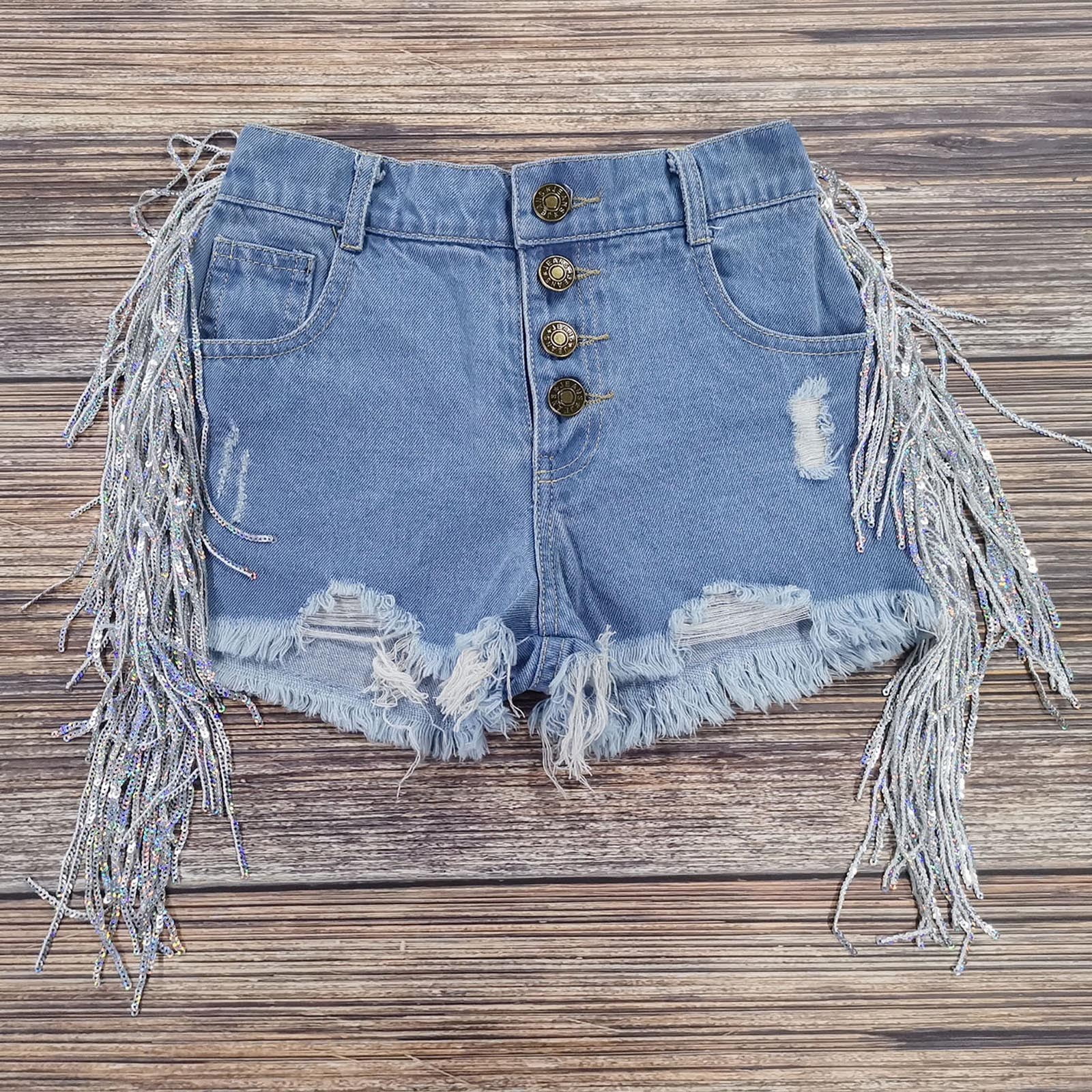 レア！　TINY BUTTERFLY DENIM サロペット Squeeze Girl's Butterfly Embroidered Denim Shorts, Sizes 4