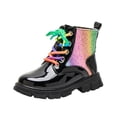 thumbnail image 1 of Tfken Dress Boots Closed Toe Zip-Up Trendy Daily Wear Black Boots For Girls Teen Size 3.5-4 Years, 1 of 9