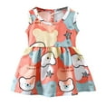 thumbnail image 1 of Tfken Easter Dresses For Girls Print Sleeveless Crew Neck Easter Party Performance Girls Casual Dress Children Comfortable Outfit Orange Size 18-24 Months, 1 of 3