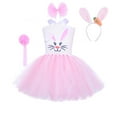 thumbnail image 1 of Tfken Easter Dresses For Girls Sleeveless Spaghetti Strap Bowknot Bunny Print Square Neck Easter Party Girls Dresses Kids Cute Outfit Pink Size 7-8 Years, 1 of 7