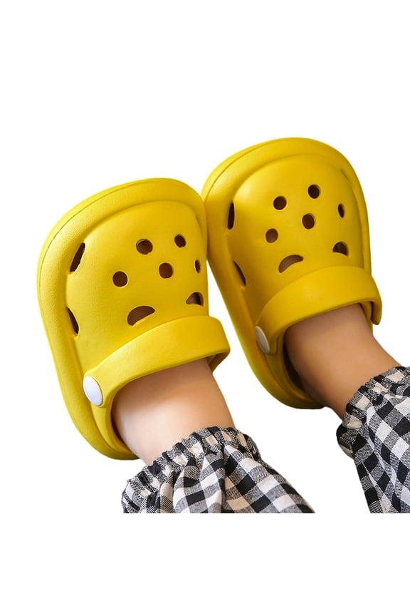 Garden Clogs Slippers For Kids Girls Boys Swivel Ankle Strap Size 2-3 Years Yellow Eva Toddler Water Shoes