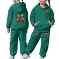 thumbnail image 1 of Tfken Girls Child Toddler Outfit Sets Comfy Soft Holiday Daily Girls Hoodie Sweatshirts With Pants Set Winter Comfortable Bowknot Graphic Kids Classic Outfit Size 3-4 Years, 1 of 7