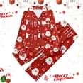 thumbnail image 1 of Tfken Girls Christmas Pajamas Santa Claus Print Button Down Long Sleeve Top Pants 2 Piece Pjs Set Fall Winter Casual Family Gathering Xmas Loungewear,Size 3-14 Years Red, 1 of 3