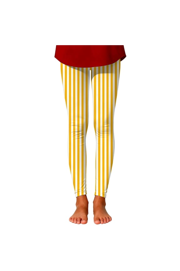 Girls Comfortable Pants Elastic Waist Stretchy Trousers For Toddler Slim Fit Pants Stripe Fashion Lightweight Party Daily Casual Wear Clothes Size 3-4 Years Yellow