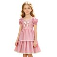 thumbnail image 1 of Tfken Girls Dresses Soft Comfy Holiday Travel Girls Dresses Short Sleeve Solid Lace Casual Party Child Classic Clothes Size 6-7 Years, 1 of 4