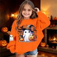 thumbnail image 1 of Tfken Girls Halloween Sweatshirt Ghost Pumpkin Graphic Print Pullover Crew Neck Long Sleeve Fall Winter Soft Comfortable Casual Wear Festival Party Tops Size,3-10 Years Orange, 1 of 4