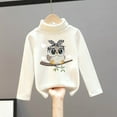 thumbnail image 1 of Tfken Girls Kids Sweater Size 3-4 Years Turtleneck Cartoon Print Comfortable Warm White Pullover Sweater, 1 of 3