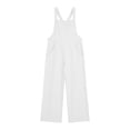 thumbnail image 1 of Tfken Girls Overall Sleeveless Summer Comfy Casual Jumpsuit Daily Wear Soft Children Trendy Clothes Size 7-8 Years White, 1 of 4