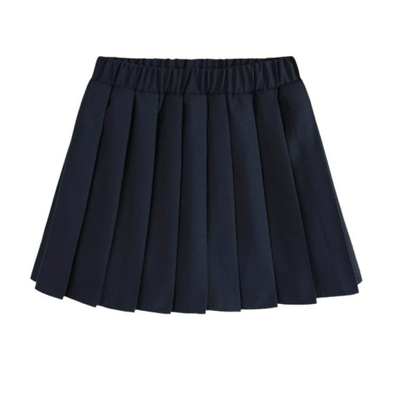 Tfken Girls Pleated Summer Fashion Tennis Slim Skirt Solid Color Casual Mini Skirt Navy Size 3-4 Years