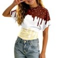 thumbnail image 1 of Tfken Girls Soft Comfy Tops Holiday Daily Wear Summer Short Sleeve Crew Neck Tshirts Tees With Ice Print Comfortable T-Shirts Child Stretch Clothes Size 3-4 Years, 1 of 4