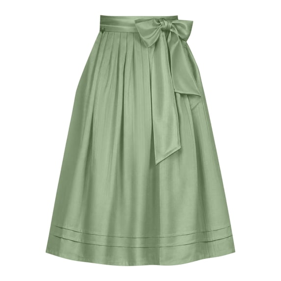 Tfken Girls Soft Skirts Daily Wear Soft Holiday Elastic Waist Skirts With Pockets Bowknot Tie For Party Children Classic Clothes Size One Size