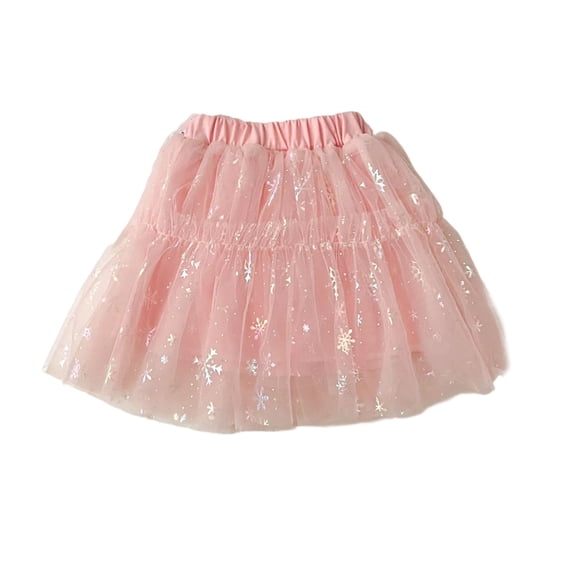 Tfken Girls Soft Skirts Daily Wear Soft Holiday Fashion Tutu Tulle Skirts Print For Party Performance Children Classic Clothes Size 2-3 Years