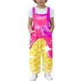 thumbnail image 1 of Tfken Graphic Overalls For Girls Summer Sleeveless Comfy Casual Jumpsuit With Pockets Daily Wear Children Trendy Clothes Size 5-6 Years Pink, 1 of 6