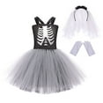 thumbnail image 1 of Tfken Halloween Baby Clothes Outfits Sets For Teen Girls Size 10-12 Years Sleeveless Polka Dot Print Tutu Dress Hair Band Interesting Black Clothing Sets, 1 of 9