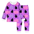 thumbnail image 1 of Tfken Halloween Nightwear Pajama Sets Girls Sleepwear 2 Piece Party Festival Pumpkin Print Pajamas Tops With Pants Set Homewear Long Sleeve Autumn Teen Soft Loungewear Outfit Size 6-7 Years Purple, 1 of 3