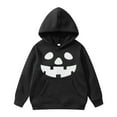 thumbnail image 1 of Tfken Halloween Toddler Children boys Hoodies Comfortable Trendy Tops Pumpkin Print Hooded Sweatshirt Black Size 2-3 Years, 1 of 4