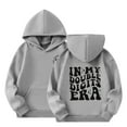 thumbnail image 1 of Tfken Hoodies For Boys Children Letter Print Hooded Tops Trendy Soft Long Sleeve Grey Sweatshirt Size1-12 Years, 1 of 5