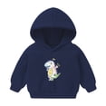 thumbnail image 1 of Tfken Hoodies For Boys Kids Dinosaur Print Hooded Tops Relaxed Fleece Long Sleeve Dark Blue Sweatshirt Size 2-3 Years, 1 of 3