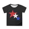 thumbnail image 1 of Tfken Independence Day Girls Shirts Crew Neck Short Sleeve Star Print Tops Patriotic For America July Of 4Th 250Th Anniversary Toddler Classic T-Shirts Black Size 3-4 Years, 1 of 4