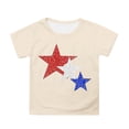 thumbnail image 1 of Tfken Independence Day Girls Tshirts Crew Neck Short Sleeve Star Print Tops Patriotic For America July Of 4Th 250Th Anniversary Children Soft T-Shirts Yellow Size 12-13 Years, 1 of 4