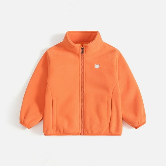 Tfken Jacket For Teen Boys Long Sleeve Daily Wear Soft Stand Neck Coat Orange Size 18-24 Months