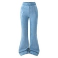 thumbnail image 1 of Tfken Jeans For Boys Kids Medium Wash Flare-Leg Comfort Waist Slim Fashion Solid Color Blue Trousers Size 8-9 Years, 1 of 9