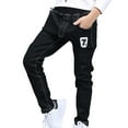 thumbnail image 1 of Tfken Kids Boys Jeans Size 11-12 Years Fall Comfortable Slim-Leg Black Trousers, 1 of 9
