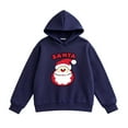 thumbnail image 1 of Tfken Kids Girls Sweatshirt Size 5-6 Years Hooded Christmas Santa Print Tops Long Sleeve Soft Outwear Dark Blue Hoodies, 1 of 3
