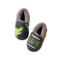 thumbnail image 1 of Tfken Kids Unisex Boys Girls Slippers Closed Toe Dinosaur Print Closed-Heel Winter Soft Grey House Shoes Size 6-7 Years, 1 of 5