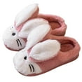 thumbnail image 1 of Tfken Kids Unisex Kid Slippers Flock Closed Toe Rabbit Print Winter House Shoes Watermelon Red Size 8-9 Years, 1 of 4