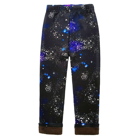 Tfken Leggings Little Girls Relaxed Slim-Leg Star Print Leggings Pants Black Size 5-6 Years