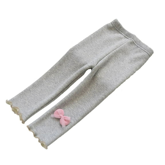 Tfken Leggings Toddler Fashion Slim Straight Bow Print Leggings Pants Light Gray Size 2-3 Years