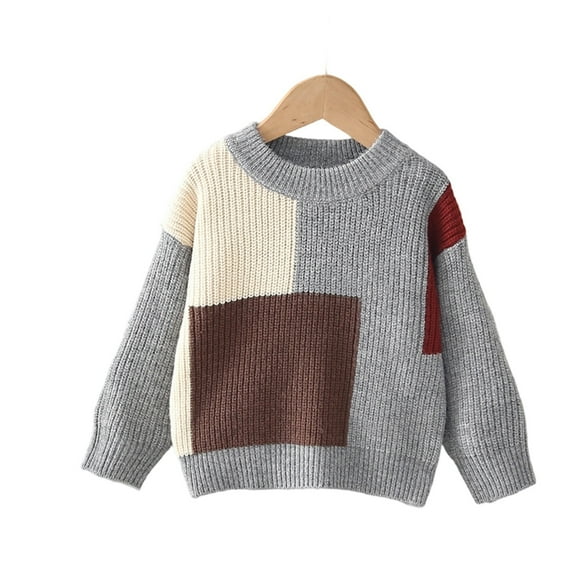 Tfken Little Boys Pullover Sweaters For Child Size 5-6 Years Crew Neck Long Sleeve Pullover Comfortable Fleece Gy1 Sweaters