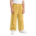 thumbnail image 1 of Tfken Little Girls Classic Pants Elastic Waist Stretchy Trousers Loose Straight-Leg Pants With Pockets Fashion Lightweight Daily Casual Wear Trendy Clothes Size 7-8 Years Yellow, 1 of 6