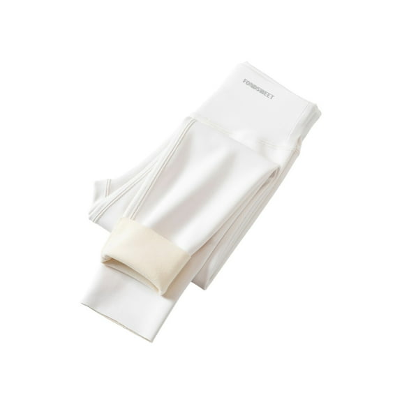 Tfken Little Girls Yoga Pants For Child Solid Color Slim-Leg Fleece Autumn Leggings Pants White Size 6-7 Years