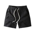 thumbnail image 1 of Tfken Men Comfortable Shorts Elastic Waist Stretchy Lightweight Loose Shorts With Pockets Outdoor Drawstring Fashion Male Trendy Clothes Black, 1 of 4