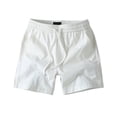 thumbnail image 1 of Tfken Men Comfortable Shorts Elastic Waist Stretchy Lightweight Loose Shorts With Pockets Outdoor Drawstring Fashion Male Trendy Clothes White, 1 of 4