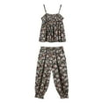 thumbnail image 1 of Tfken Outfit For Girls Kids Floral Cool Halter Top Pants Romper Playsuit Clothes Black Girl Outfit Set Size 5-6 Years, 1 of 9