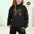 thumbnail image 1 of Tfken Outfit Set For Child Girls Bow Print Long Sleeve Hoodies Pants Fashion Black Clothing Sets Size 2-3 Years, 1 of 4