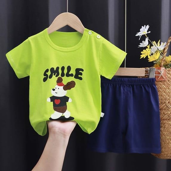 Tfken Outfit Set For Children Girls Daily Wear Cartoon Print T-Shirts ...