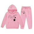 thumbnail image 1 of Tfken Outfits Sets For Child Girls Dog Print Comfortable Sweatshirt Pant Athleisure Long Sleeve Pink Clothing Set Size 2-3 Years, 1 of 3