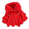 thumbnail image 1 of Tfken Overcoat For Little Girls Child Long Sleeve Solid Color Casual Cushy Winter Outdoorwear Red Size 3-4 Years, 1 of 4