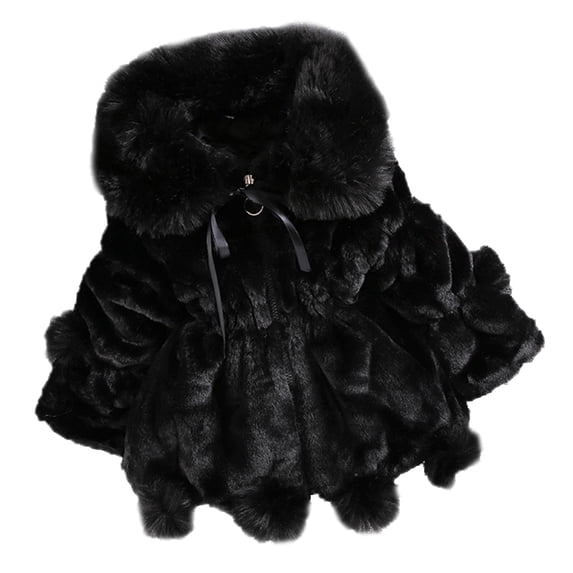 Tfken Overcoat For Toddler Toddler Long Sleeve Solid Color Casual Soft Winter Jackets Black Size 1-2 Years
