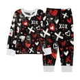 thumbnail image 1 of Tfken Pajamas Sets For Children Boys Crew Neck Long Sleeve Sweatshirt And Pants Heart Print Comfortable Trendy Sleepwear Sets Black Size 3-4 Years, 1 of 2