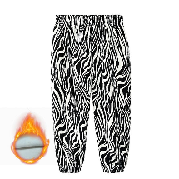 Tfken Pants For Boys Children Plaid Print Joggers Soft Fleece Elastic Waist Black Trousers Size 2-3 Years