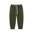 thumbnail image 1 of Tfken Pants For Boys Kids Soft Sweatpants Drawstring Waist Joggers Dinosaur Print Army Green Trousers Size 18-24 Months, 1 of 2