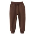 thumbnail image 1 of Tfken Pants For Girls Children Solid Color Joggers Stretch Sweatpants Elastic Waist Brown Trousers Size 3-4 Years, 1 of 3