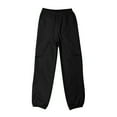 thumbnail image 1 of Tfken Pants For Girls Kids Cargo Breathable Solid Color Elastic Waist Relaxed Black Trousers Size 7-8 Years, 1 of 9